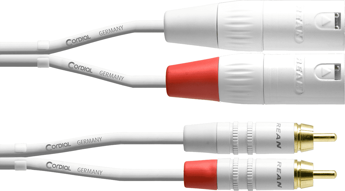 Cable Audio Double XLR MLES/RCA 3 M Blanc