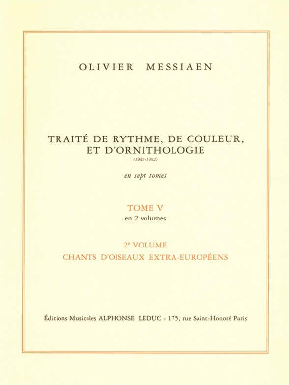 Traité de Rythme de Couleur et d'Ornithologie