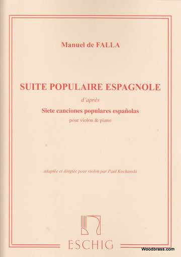 DE FALLA M. - SUITE POPULAIRE ESPAGNOLE - VIOLON ET PIANO