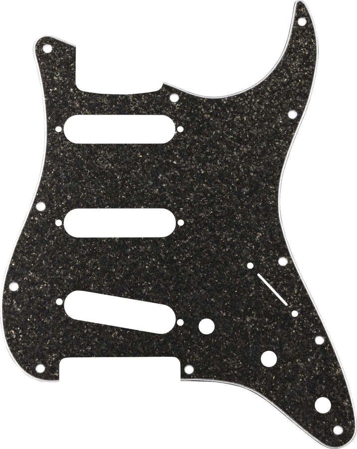 Hybrid Glass/Glitter Strat S/S/S Pickguard, Dark Gray Sparkle