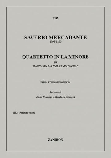 MERCADANTE S. - QUARTETTO IN LA MINORE - FLUTE, VIOLON, ALTO ET VIOLONCELLE