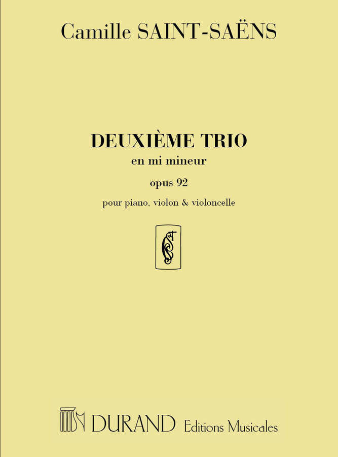SAINT SAENS C. - Trio OP 92 N 2 in e mineur - Viool Cello en Piano
