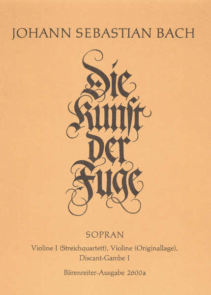 Bach J.S. Die Kunst Der Fuge Dessus De Viole 1