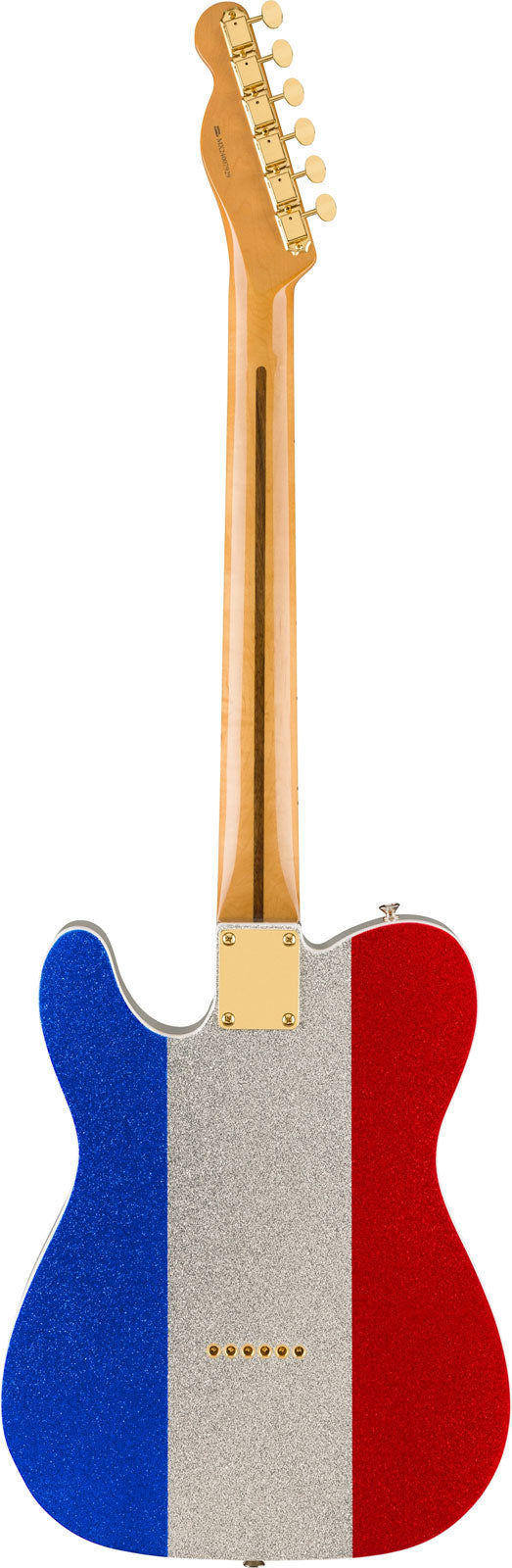 Telecaster Signature Buck Owens Mn Rood zilver blauw glitter