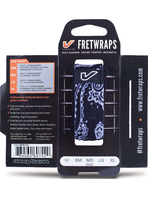 FretWraps Zwarte bandana - Klein
