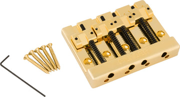 Fender HiMass 4-snarige basbrugassemblage met zinken zadels Goud