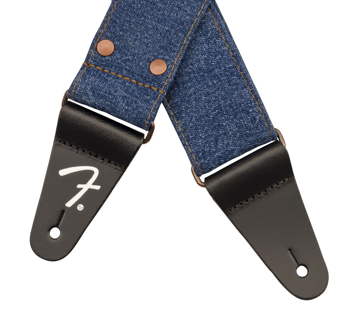 x Wrangler denim gitaarband met klinknagels indigo