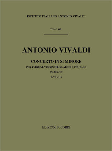 VIVALDI A. - CONCERTI IN SI MIN. OP.III N.10 RV 580 - VIOLONS