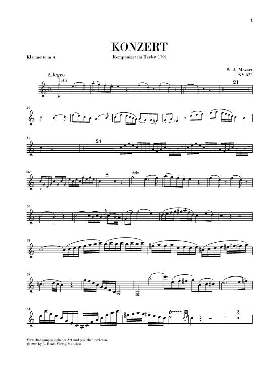Mozart W.a. - Clarinet Concerto A Major K. 622