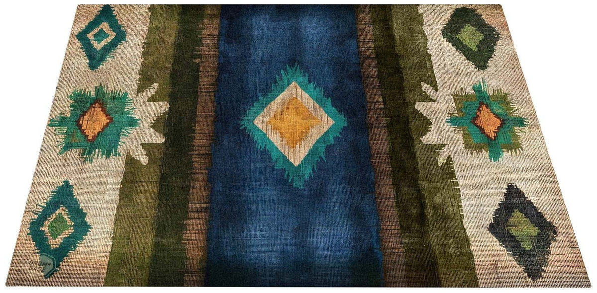EART185-BLU - Native American Podium- / Drumtapijt 1.85 x 1.60m Antislip - Blauw