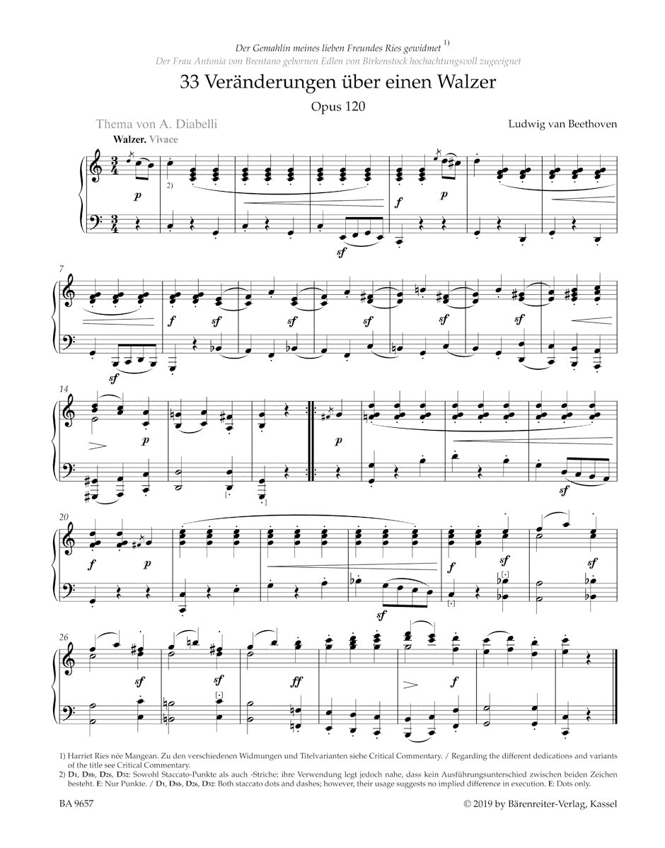 Beethoven L.V. - 33 Variations On A Waltz Op.120 - Piano