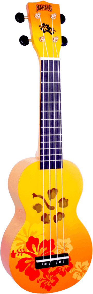 Ukuleles Soprano Hibiscus Flowers Finish Hibiscus Flowers Orange Bright