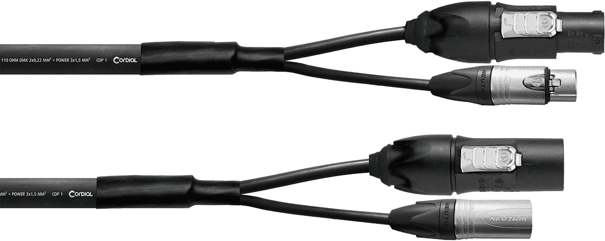 Câble Hybride XLR 5 Points + Powercon 2,5 Mm True1 - 3M