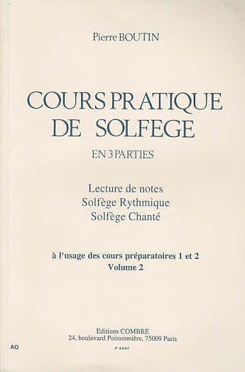 Boutin Pierre - Cours Pratique De Solfege En 3 Parties Vol.2