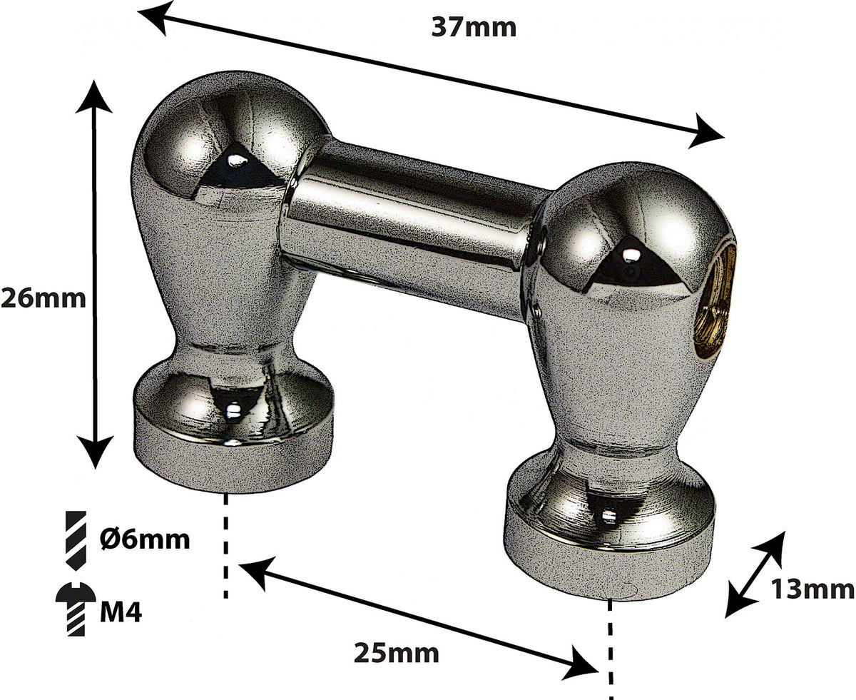TL1S25B-BK - BASS DRUM TUBE LUG BLACK - 25MM - SINGLE ENDED (X1)