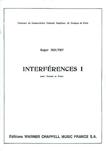 BOUTRY - INTERFERENCES VOL. 1 - BASSON PIANO