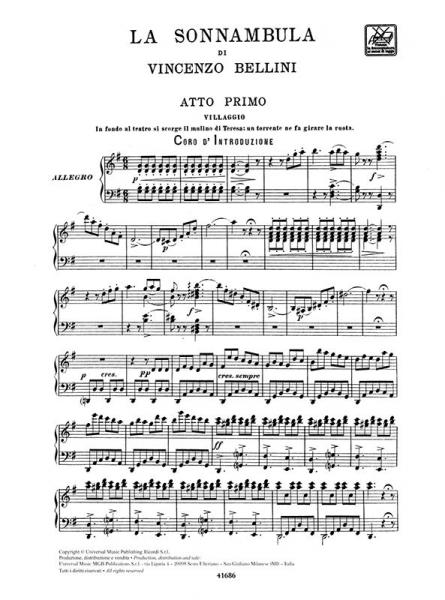 BELLINI V. - SONNAMBULA - CHANT ET PIANO