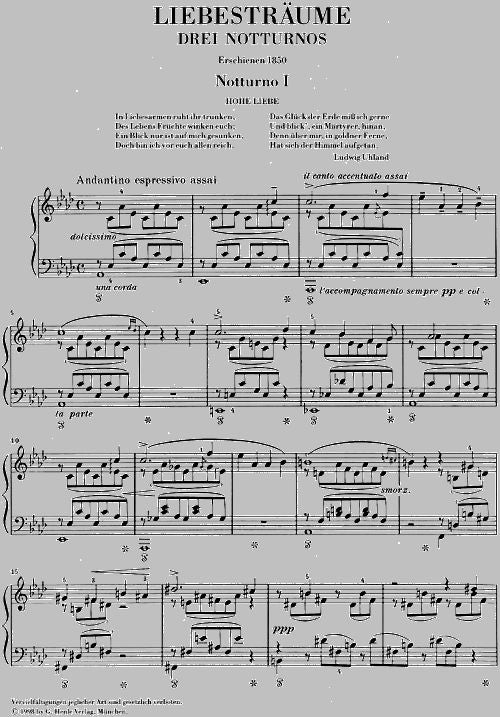 Liszt F. - Liebestraume 3 Notturnos