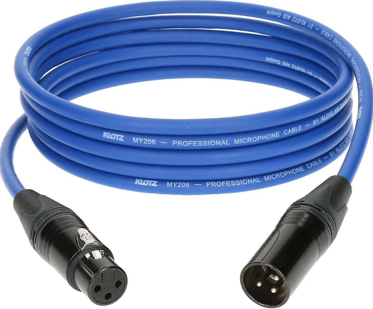 M1 Mic Cable Bleu 3M XLR 3P. Femelle Male Neutrik