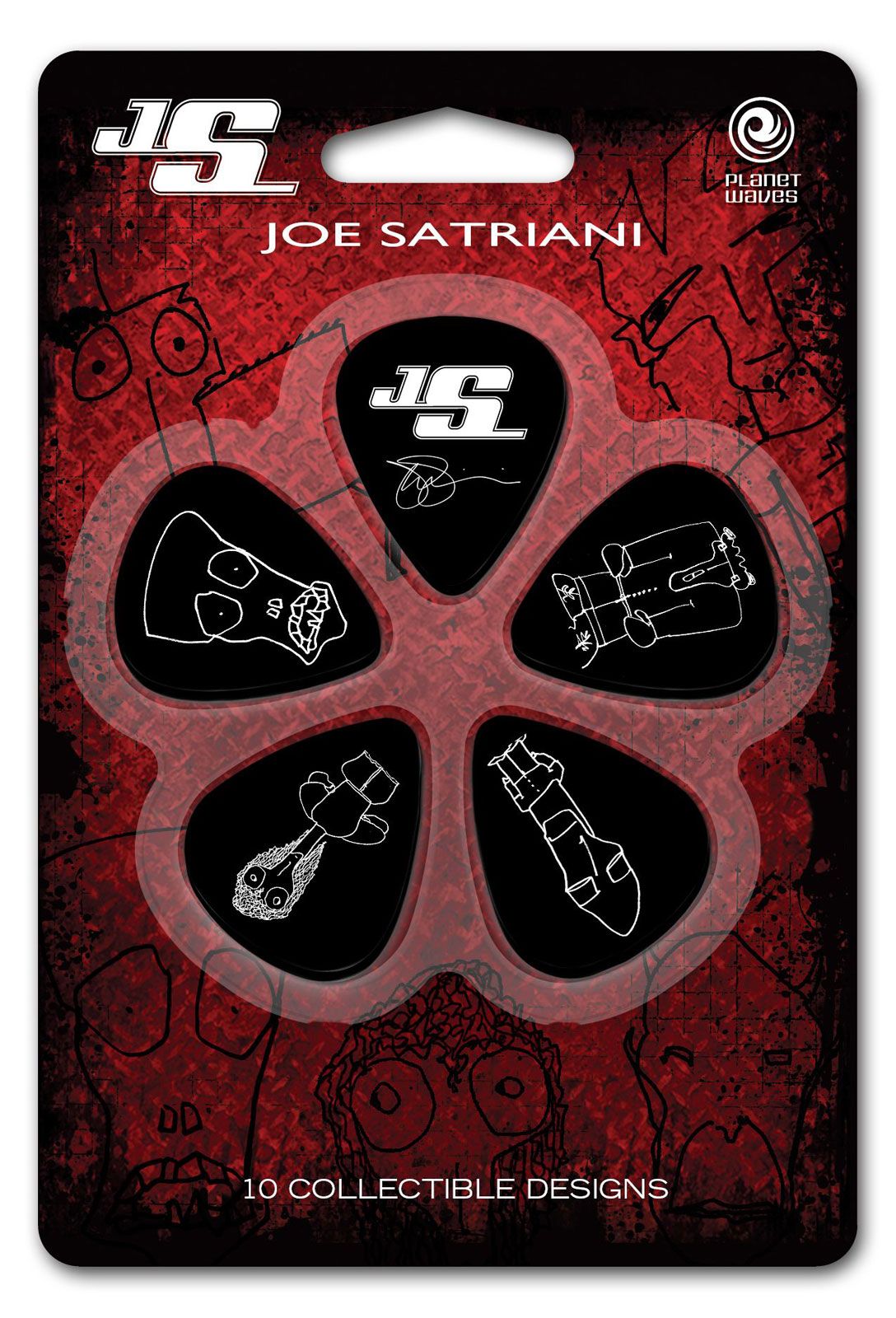 Joe Satriani zwarte gitaarplectrums 10-pack licht