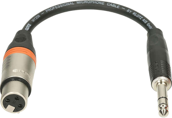 Klotz XLR-FP6.3 XLR F-jack 1/4"ST. Adapt. 0,2M Xlr3P F  - Jack 3P 6,35Mm