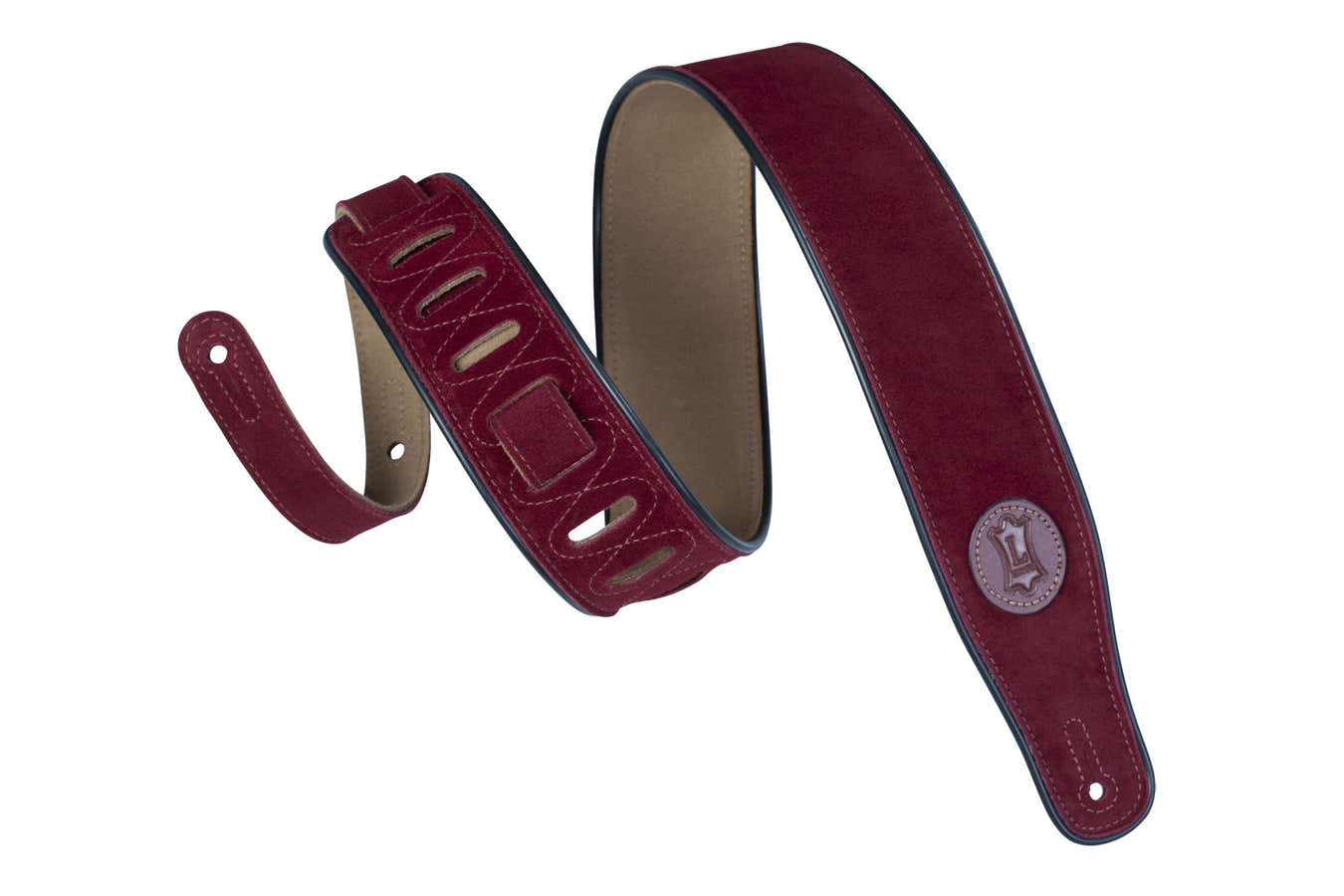 6,4cm Avec Rebord Noir Avec Logo En Cuir Burgundy