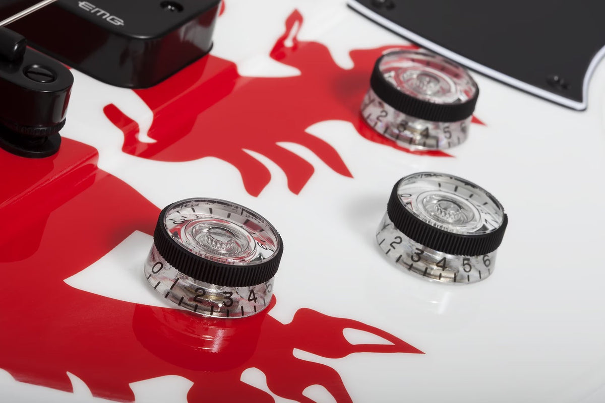 Ultra Spitfire Signature Simon Gallup Gloss White with Red Lion