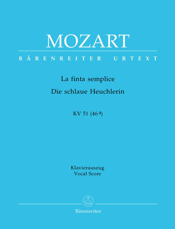 Mozart W.a. - La Finta Semplice KV 51(46a) - Vocal Score
