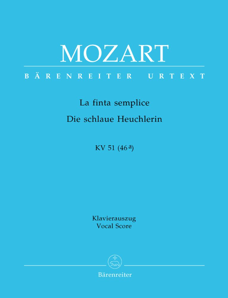 Mozart W.a. - La Finta Semplice KV 51(46a) - Vocal Score