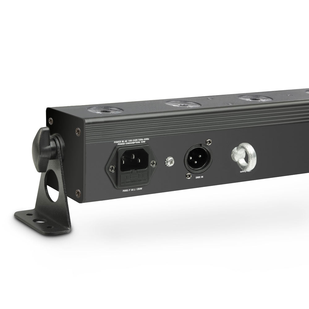 TRIBAR 200 IR - TRICOLOR LED BAR (RGB) 12 X 3 W BLACK BOX MET INFRAROOD AFSTANDSBEDIENING