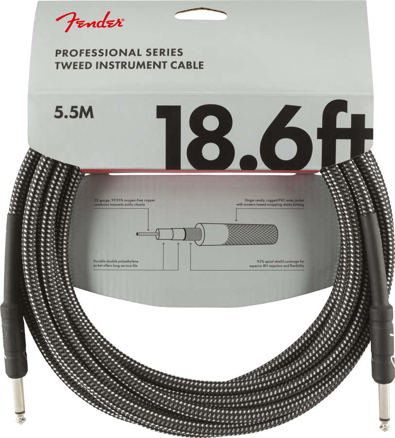 5,5m Professional Instrument Cable Gray Tweed
