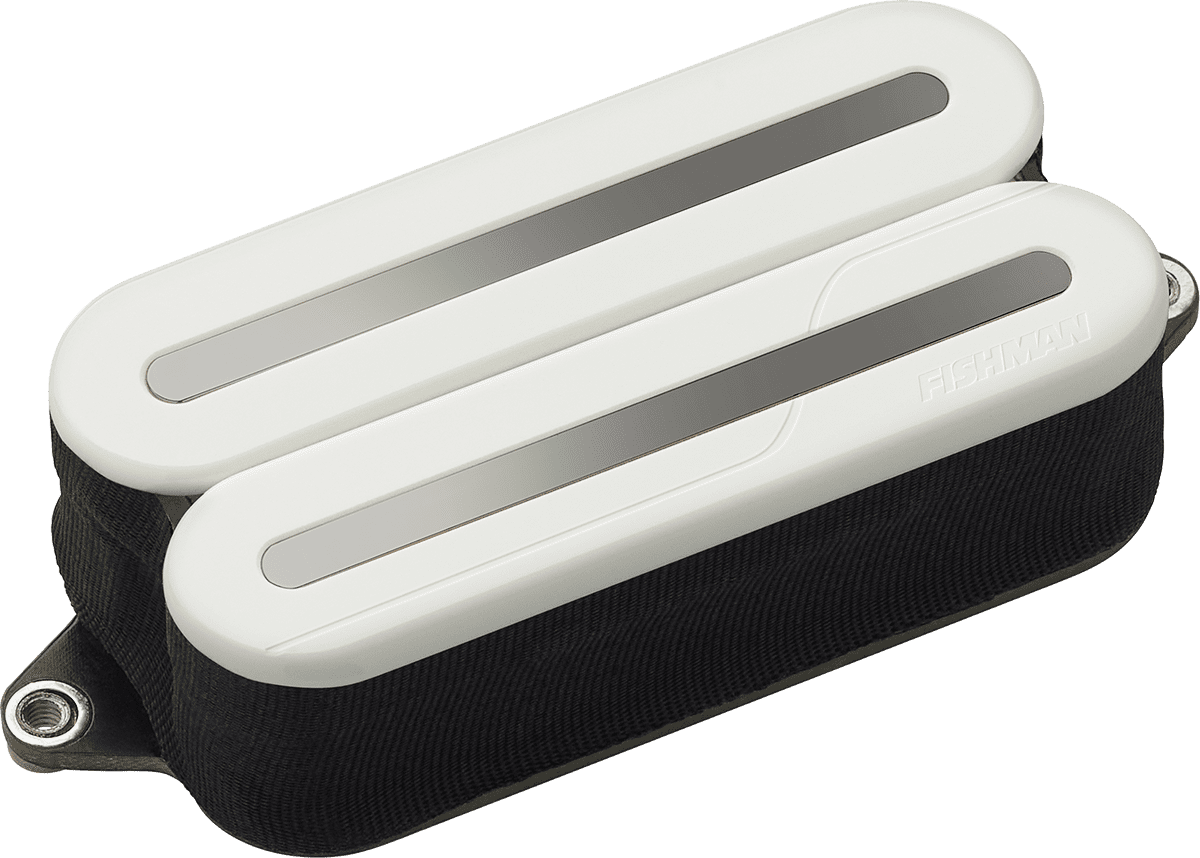 Fluence Modern Opencore, 6 Cordes, 3 Voix, AlNiCo, Blanc, Rail Nickel Noir