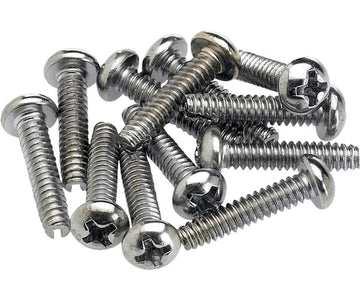 PICKUP AND SELECTOR SWITCH MOUNTING SCREWS (12) (CHROME)