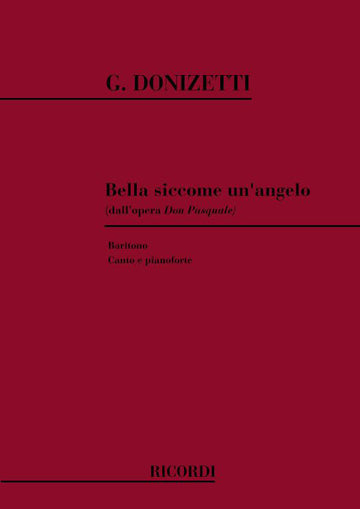 DONIZETTI G. - BELLA SICCOME UN ANGELO - CHANT ET PIANO