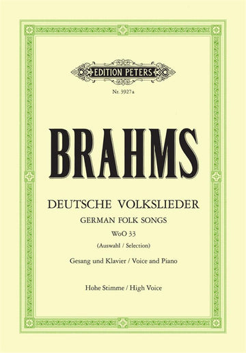Brahms Johannes - Selection Of 20 German Folk Songs - Voix Haute & Piano