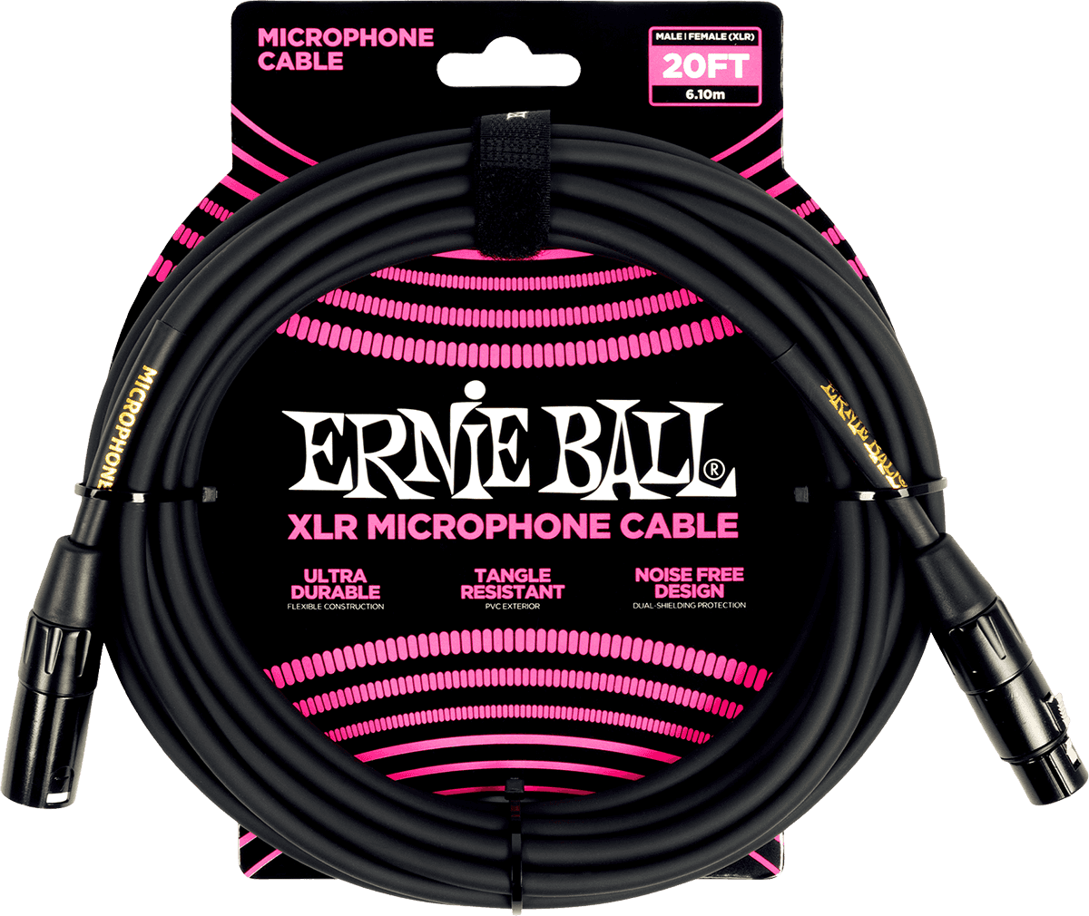Cbles Microphone Classic XLR Mâle/XLR Fem 6M Noir