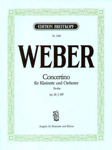 Weber C.M.V. - Concertino Mi B Majeur Op. 26 - Clarinette Piano