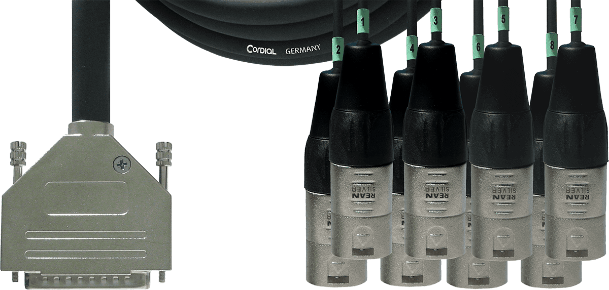 Câble Interface SUB-d/8 XLR Mâles 3 M