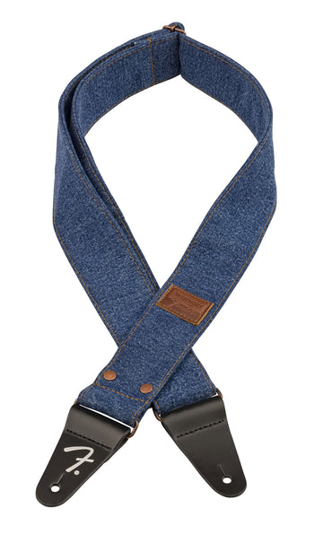 x Wrangler denim gitaarband met klinknagels indigo