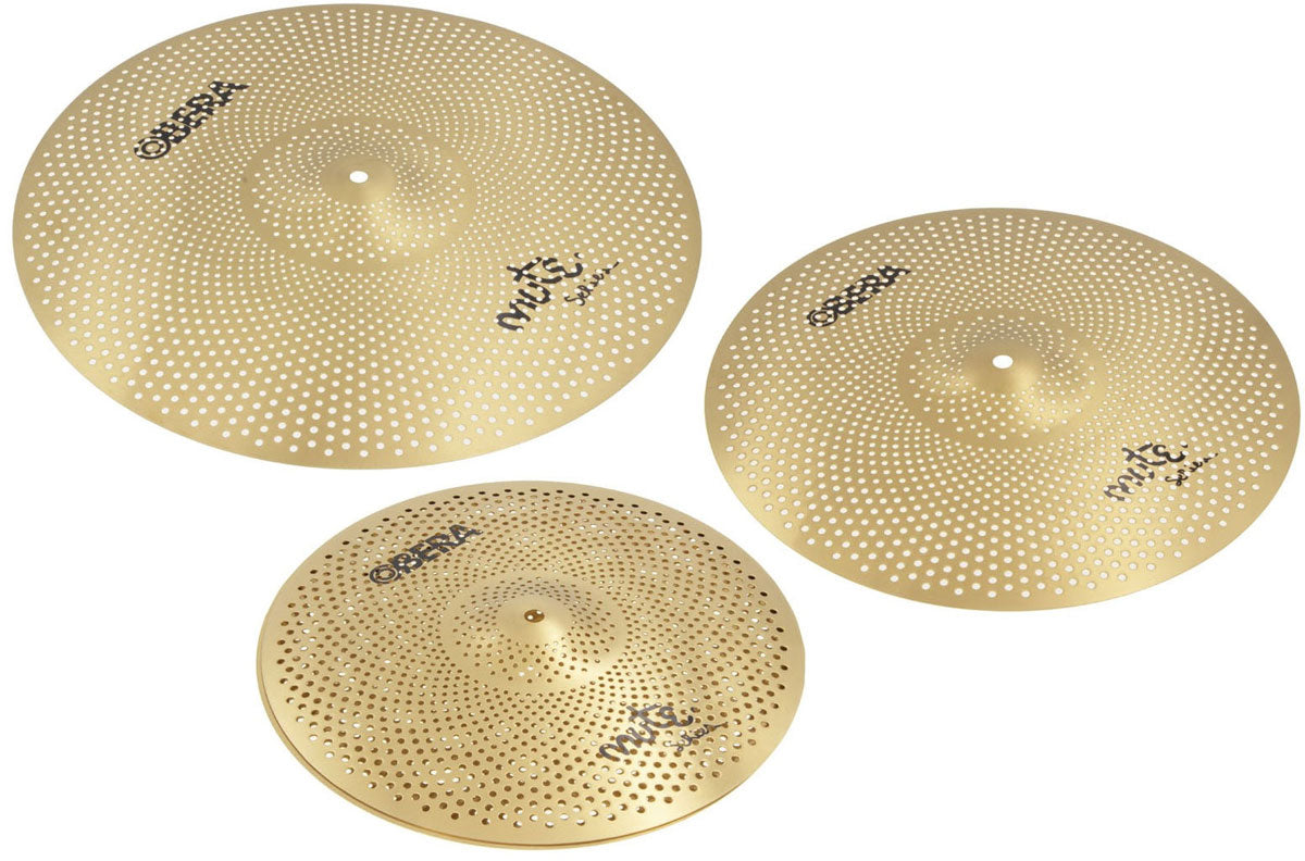 Set 3 Cymbales Silencieuces Mute - 14" 16" 20" - Finition Brass