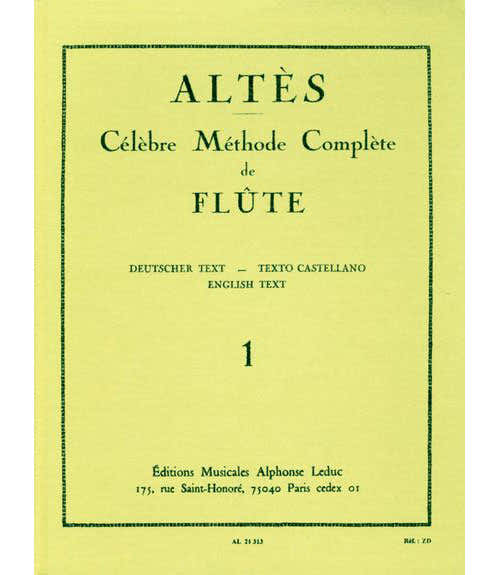 Altes - Methode voor dwarsfluit Deel 1 (delen 1 en 2)
