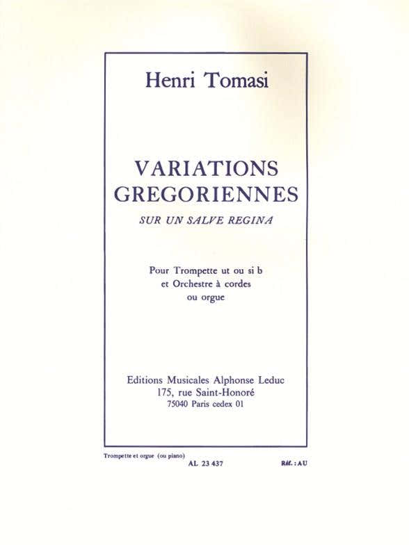 Tomasi Henri - Variations Gregoriennes Sur Un Salve Regina - Trompette
