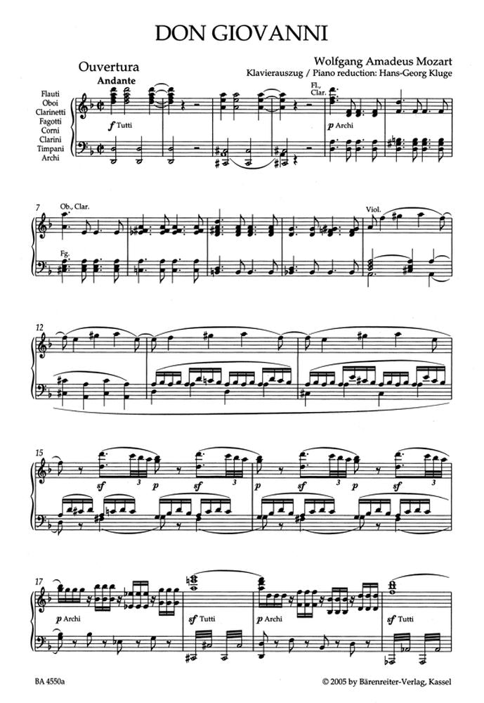 Moz W.A. - Don Giovanni Kv 527 - Reduction Ch Piano