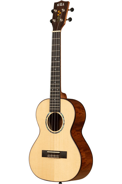 20th Anni Massief Sparrenblad/Gewolkt Sapele Tenor met Hoes
