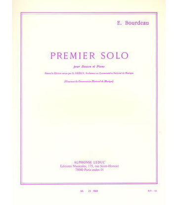 BOURDEAU - SOLO N° 1 - BASSON ET PIANO