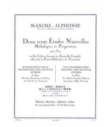 MAXIME-alphonse - 200 Etudes Nouvelles Vol.1 - Cor