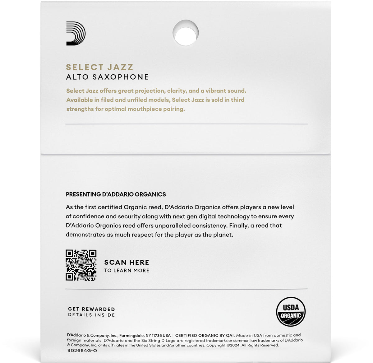 Organic Select Jazz Filed 2 Soft Sax Alto (x 3)