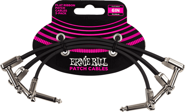 Cables Instrument Patch Pack de 3 - Coudé Fin & Plat - 15 CM