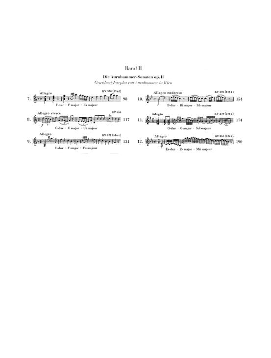 Moz W.A. - Sonatas For Piano And Violin Volume Ii