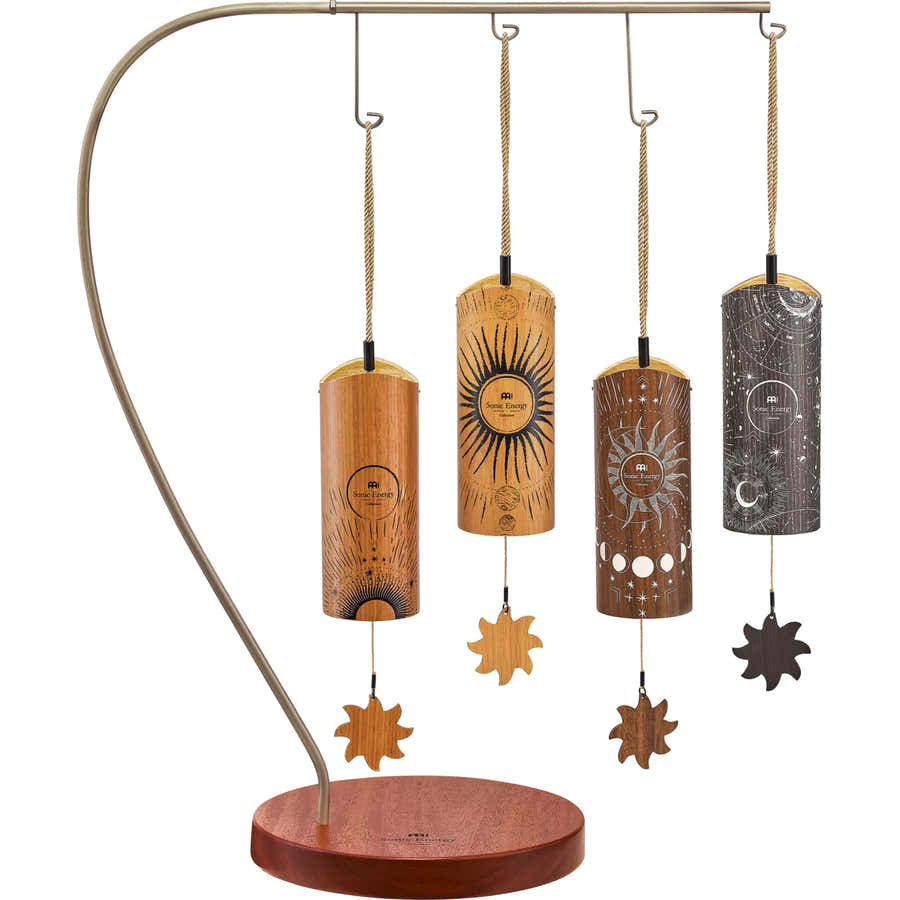CBCS4SET - Carillon Cosmic en bambou 4 pièces + stand